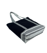 Black Solid Pure Cotton Tote Bag - Image 2
