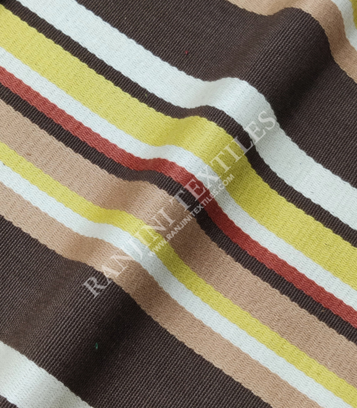 Autumn Glow Stripe Yarn Dyed Cotton Upholstery Fabric
