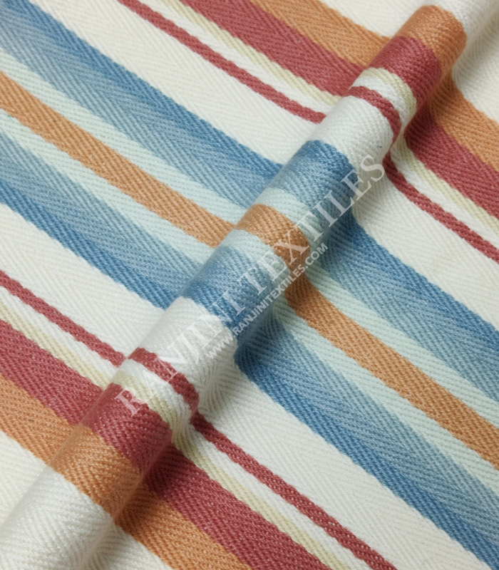 Autumnal Hues Striped Yarn Dyed Cotton Upholstery Fabric