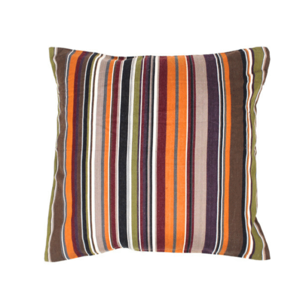 Multicolor Striped Pure Cotton Cushion Cover