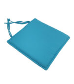 Turquoise Blue Solid Yarn Dyed Cotton Chair Pad - Image 2